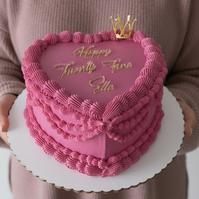 vintage heart cake Puce