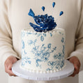 Blue flowers edible cake Puce bakery